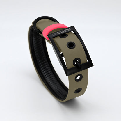 Biothane Halsband beige mit pink