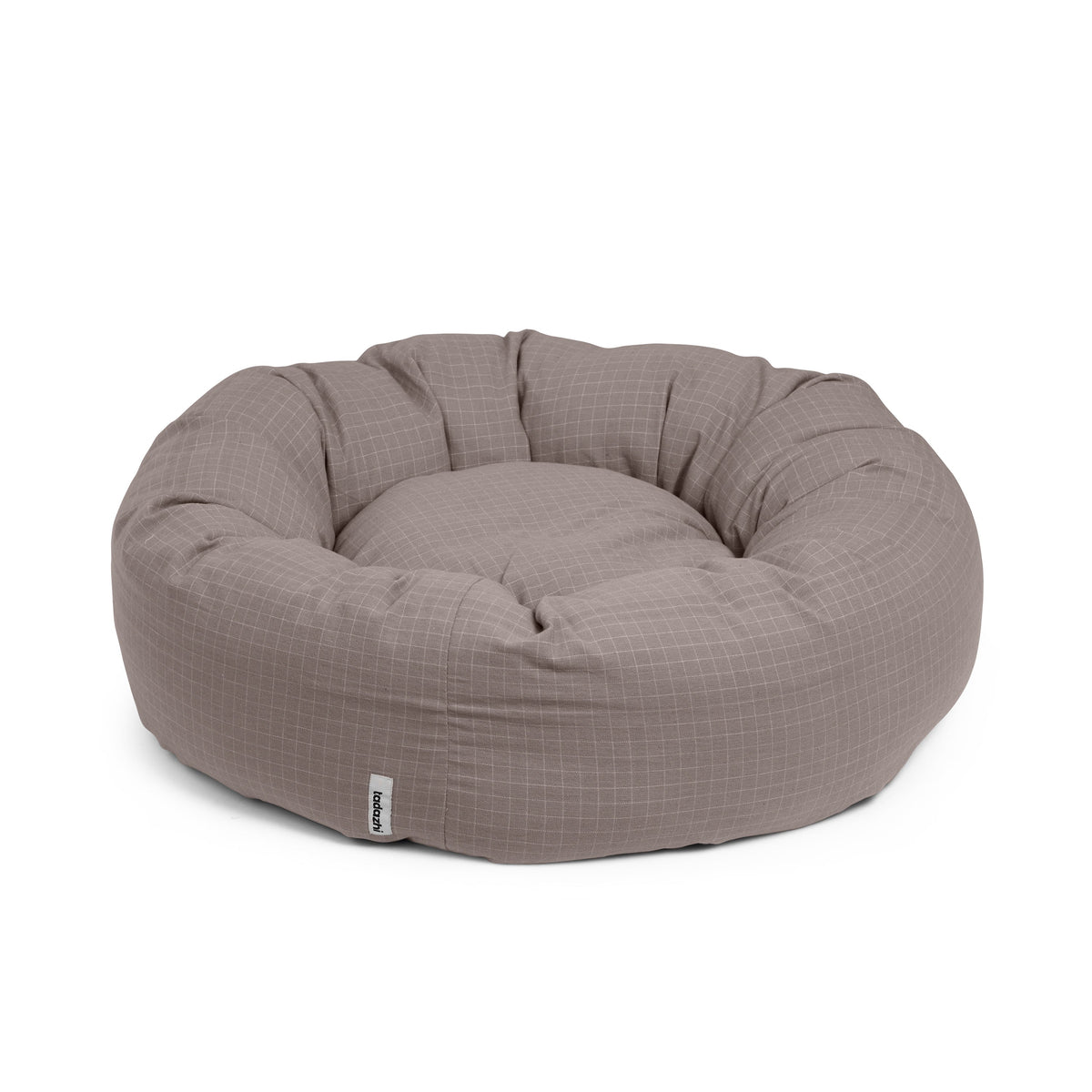 Hundebett "Donut" | check dark sand